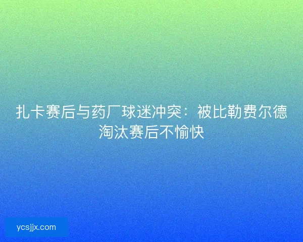 扎卡赛后与药厂球迷冲突：被比勒费尔德淘汰赛后不愉快